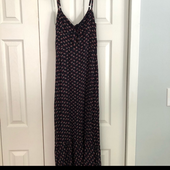 Reformation Navy and Red Floral Midi Dress - Picture 7 of 9